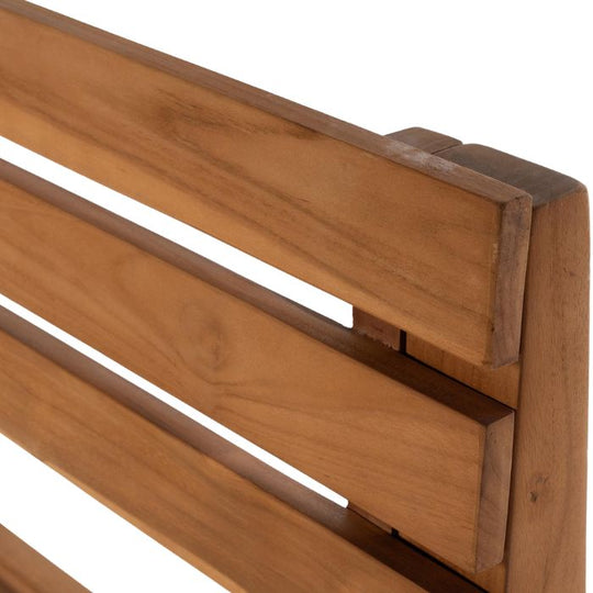 Holzbank aus Teak mit Lehne