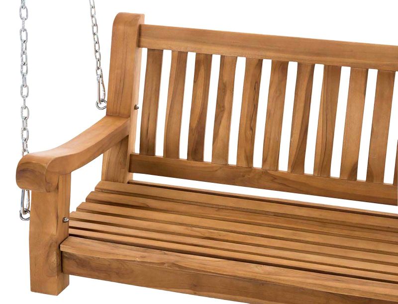 Schaukelbank aus Teak für den Garten