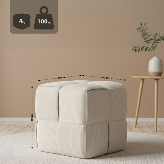 Fortuna - Würfel-Sitzhocker aus Cord