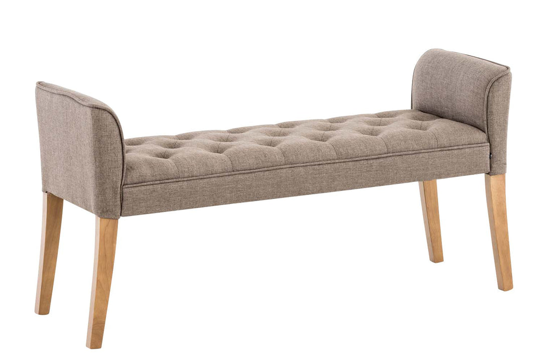 Chaiselongue Holzfüße & Stoff taupe