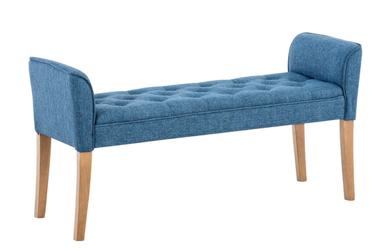 Chaiselongue Holzfüße & Stoff blau