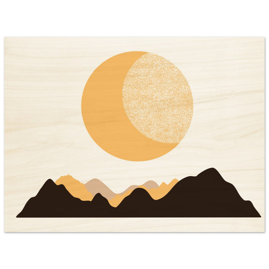 Midnight Mountains Holz-Wandbild