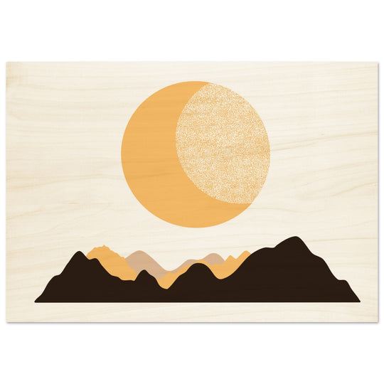 Wandbild auf Holz gedruckt: Midnight Mountains