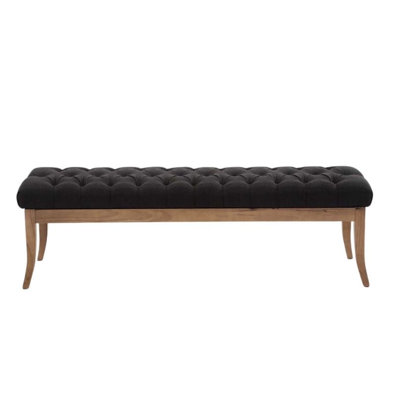 Gepolsterte Sitzbank mit Holzgestell 150cm mit Chesterfield-Optik