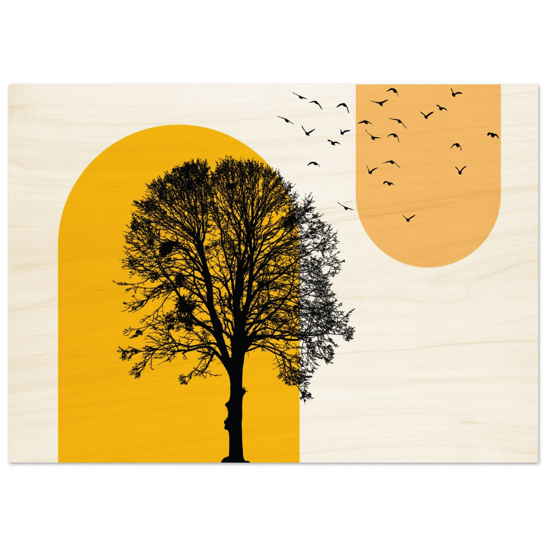 Wandbild auf Holz: Sunbirds