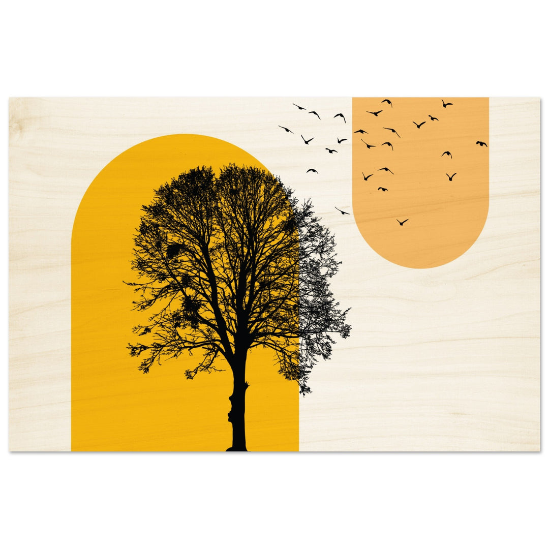 Wandbild auf Holz: Sunbirds